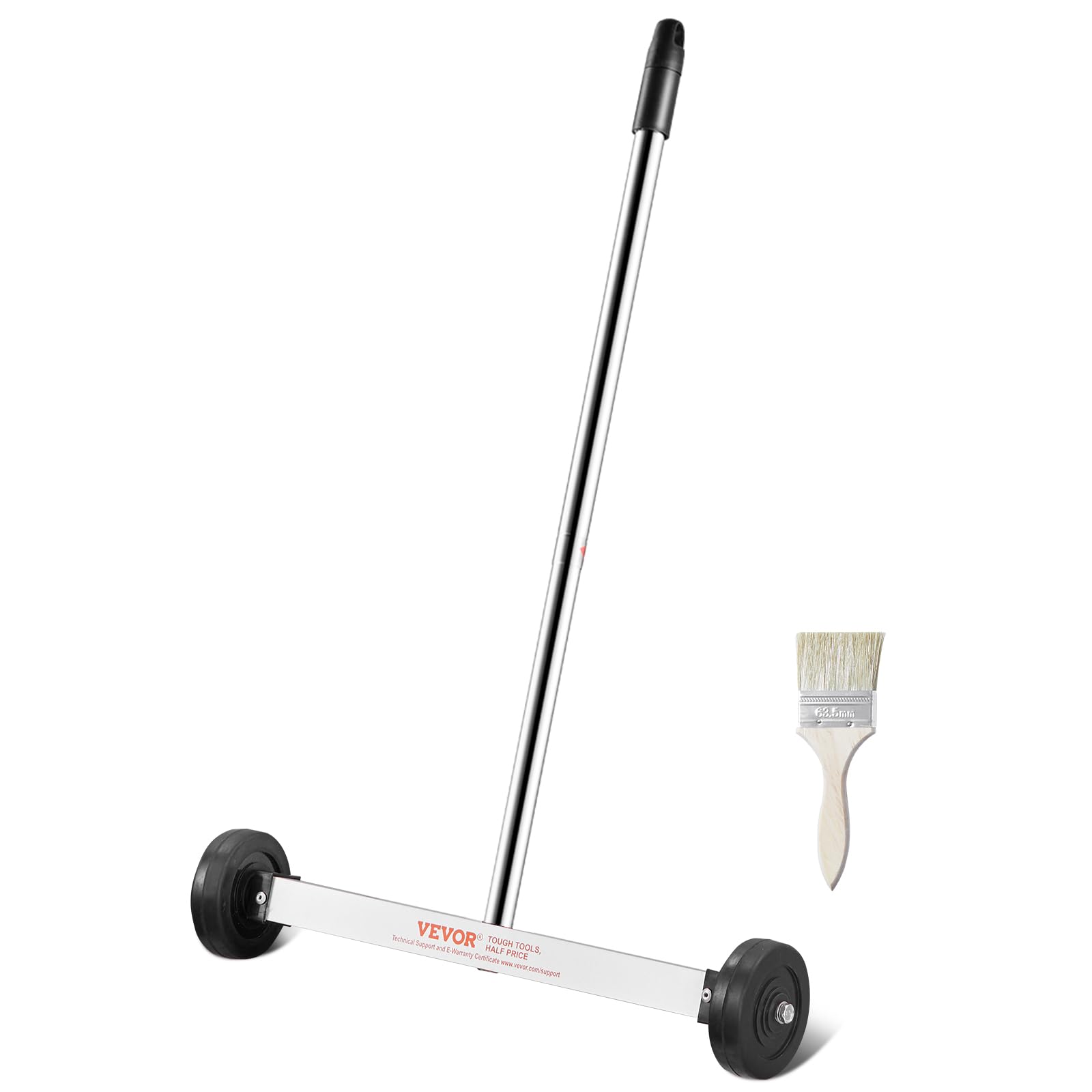 VEVOR Magnetic Sweeper with Wheels, 15inch Mini Magnetic Sweeper, 8 lbs Capacity, Adjustable Handle, Lightweight Magnetic Pickup